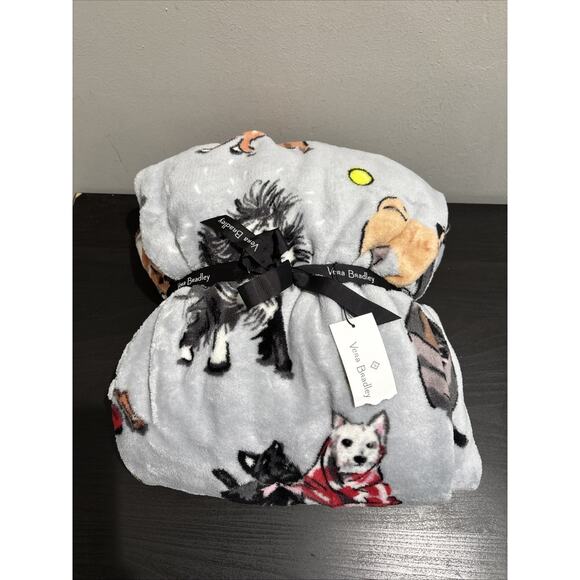 NEW Vera Bradley Throw Blanket DOG SHOW 80” x 50” Collie Scottie Dachshund - Picture 1 of 3